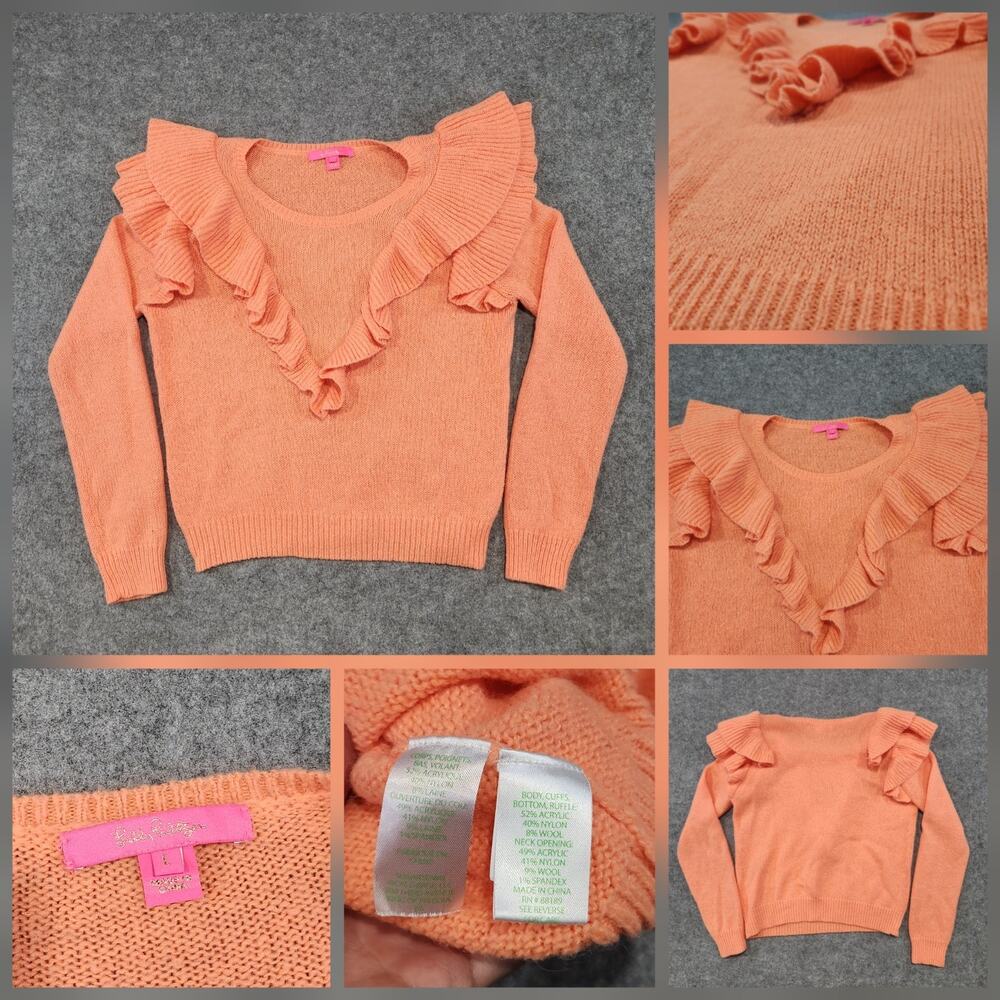 Lilly Pulitzer Orange Ruffle Sweater